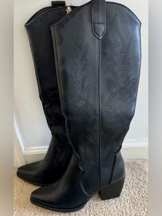 Dream Pairs Shoes - Dream Pairs Black Over-the-Knee Western Boots NWOB